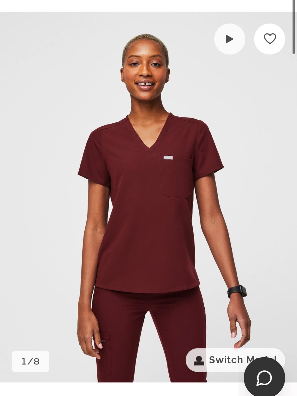 Burgundy Figs Set | Size S / XSP | Yola Scrub Pants, Catarina One Pocket Top